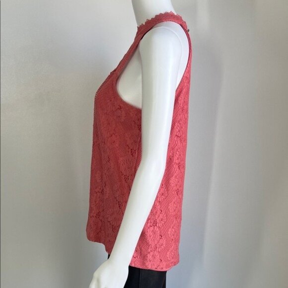 Cable & Gauge Halter Neck Sleeveless Top in Coral Pink Size M - Picture 2 of 6